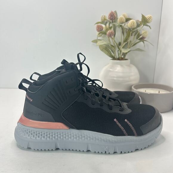 Timberland Pro Setra Mid Composite Safety Toe Black Grey Rose Womens 8 Wide NWOB - Picture 2 of 11